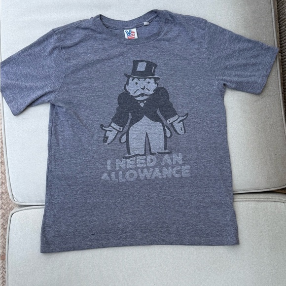 Junk Food Monopoly T - Kids L - “I Need an Allowance”. Vintage-Style Graphic Tee - Picture 1 of 8